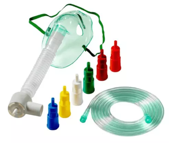 Kit Venturi Máscara De Oxigênio Adulto Tubo 6 Diluidores